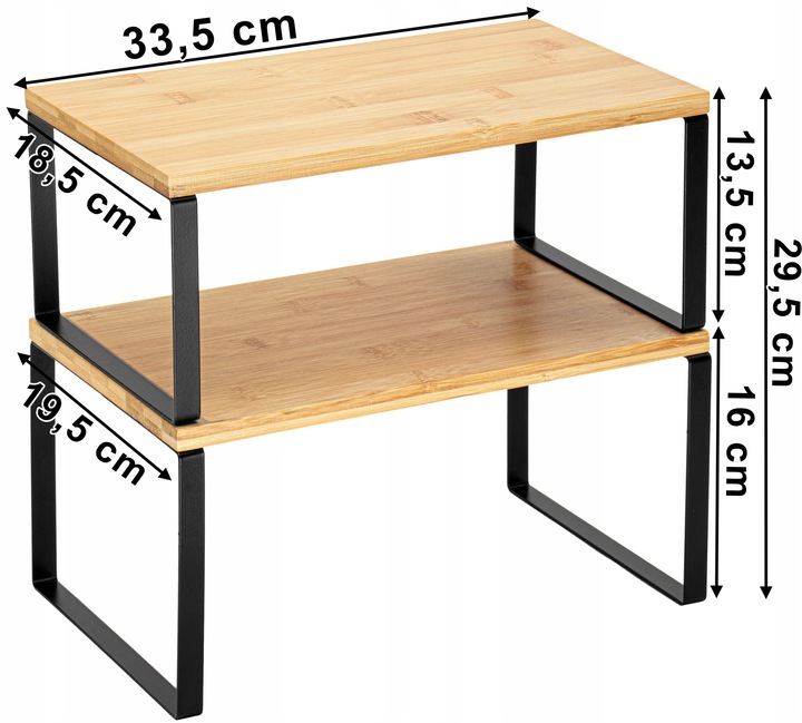 REGAŁ KUCHENNY NA PRZYPRAWY DREWNIANY PÓŁKA ORGANIZER STOJAK BIUROWY