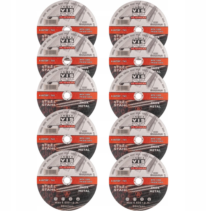 TARCZA DO CIĘCIA METALU 230x2 INOX MOCNE 10 szt