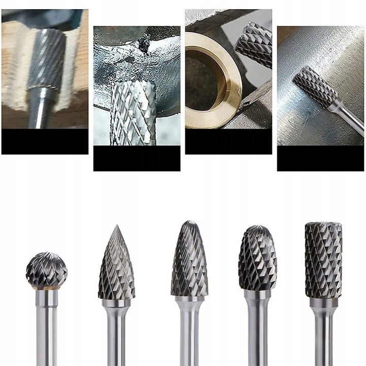 FREZY TRZPIENIOWE DO METALU DREWNA RZEŹBIENIA WĘGLIK WOLFRAMU PILNIKI