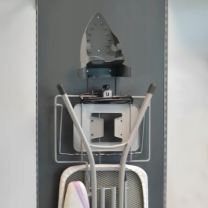 Wieszak na żelazko i deskę do prasowania, uchwyt IRONIX antracyt