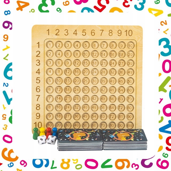 GRA EDUKACYJNA PLANSZOWA TABLICZKA MNOŻENIA + DODAWANIA NAUKA TABLICZKI