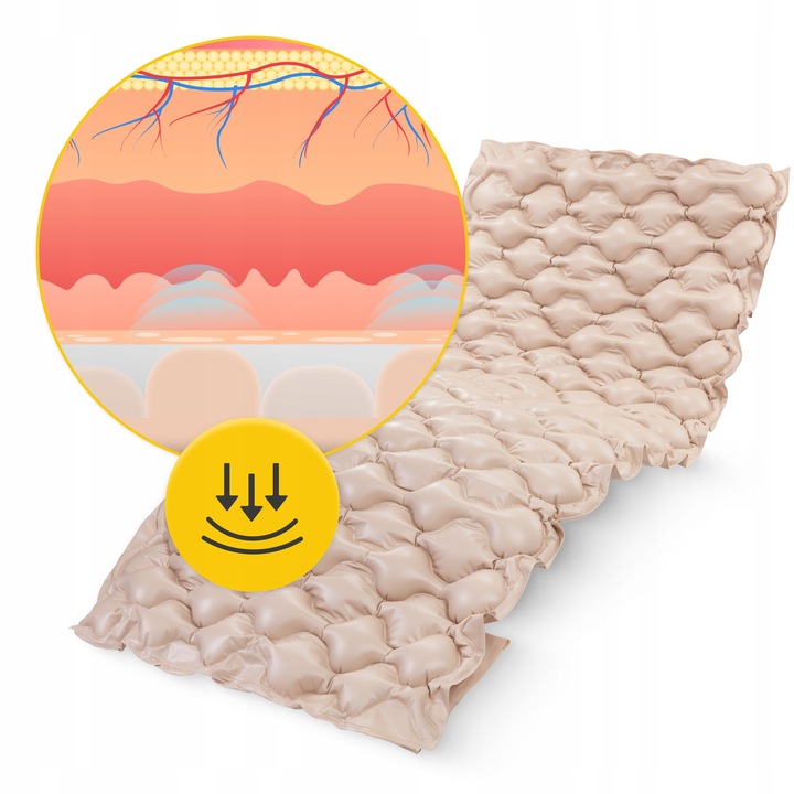 MATERAC PRZECIWODLEŻYNOWY BĄBELKOWY ANTYODLEŻYNOWY Z POMPĄ 200x90 CM 4FIZJO