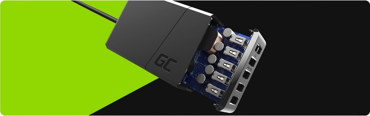 ŁADOWARKA SIECIOWA SZYBKA GC 52W 5x USB+ KABEL GC USB-A/LIGHTNING DO IPHONE