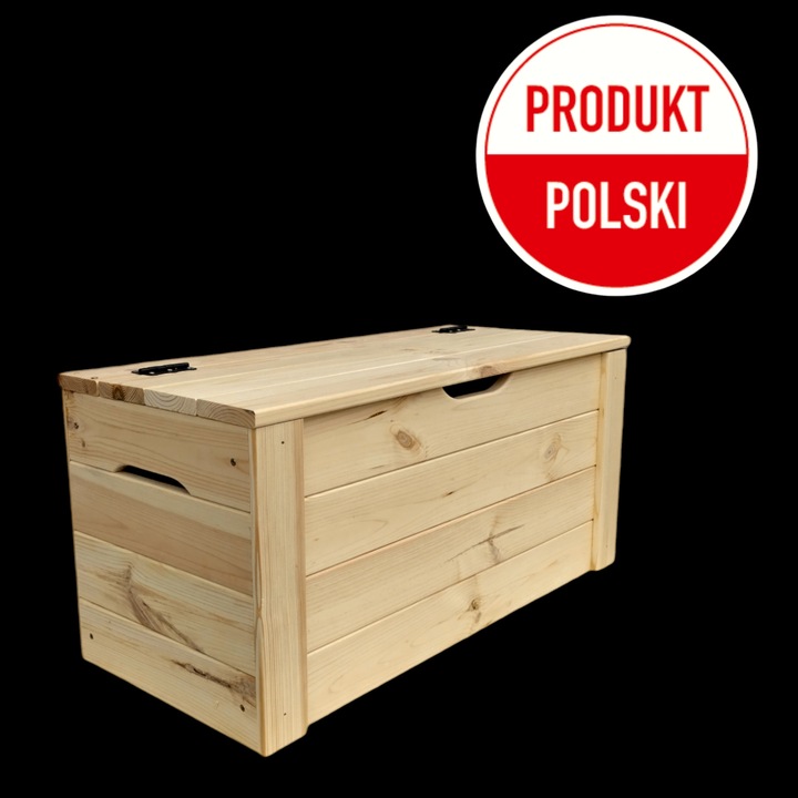 Skrzynia Kufer drewniany XL 80x37x40 ławka pojemnik ze schowkiem