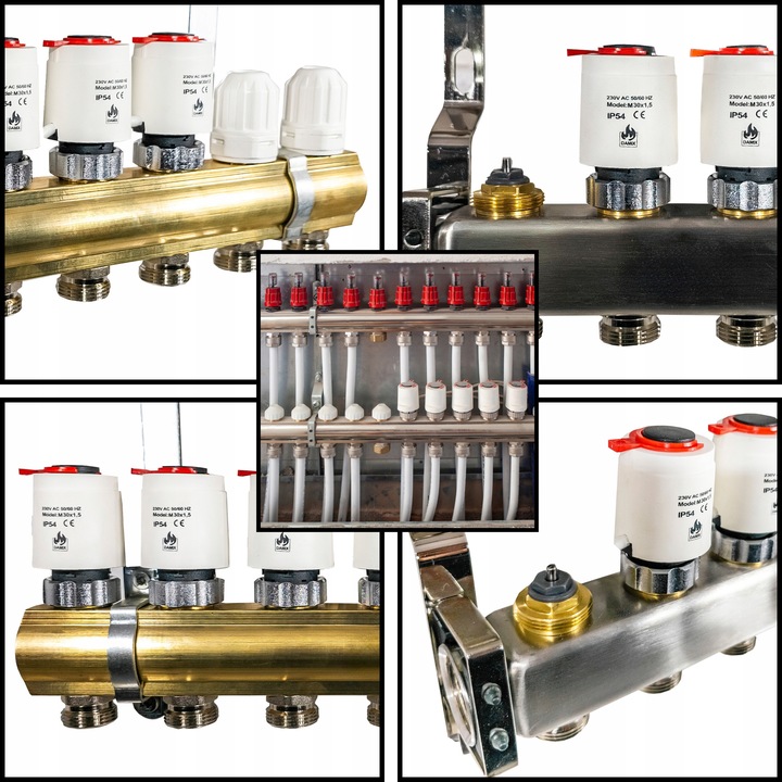 SIŁOWNIK TERMOELEKTRYCZNY DO ROZDZIELACZA ZAWORU GWINT M30 x 1,5 230V NC