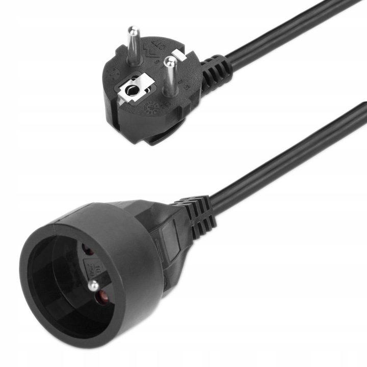 PRZEDŁUŻACZ SIECIOWY 1 GNIAZDO UZIEMIENIE GRUBY ELEKTRYCZNY KABEL RTV