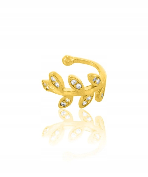 Mankiet do ucha Olive Tree ze srebra próby 925 pokrytego 14-karatowym