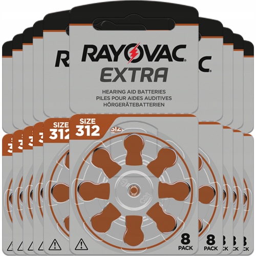 80x Rayovac Extra 312 baterie do aparatu słuchowego
