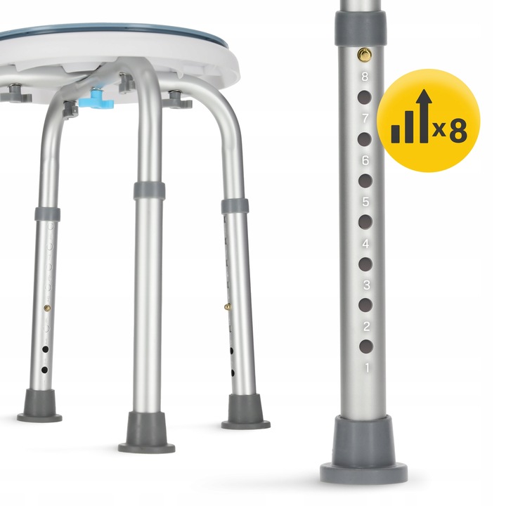 TABORET OBROTOWY STOŁEK SIEDZISKO DO WANNY POD PRYSZNIC REGULOWANA WYSOKOŚĆ