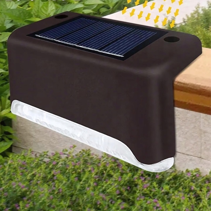 LAMPKI SOLARNE OGRODOWE SCHODOWE LED NA TARAS 8SZT Z CZUJNIKIEM ZMIERZCHU