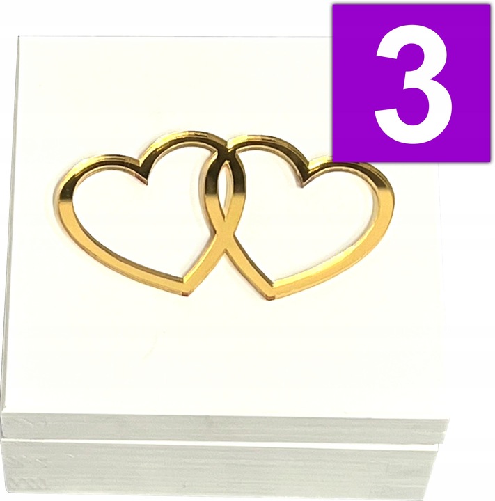 PUDEŁKO na Obrączki na Ślub BIAŁE + ZŁOTE dekory