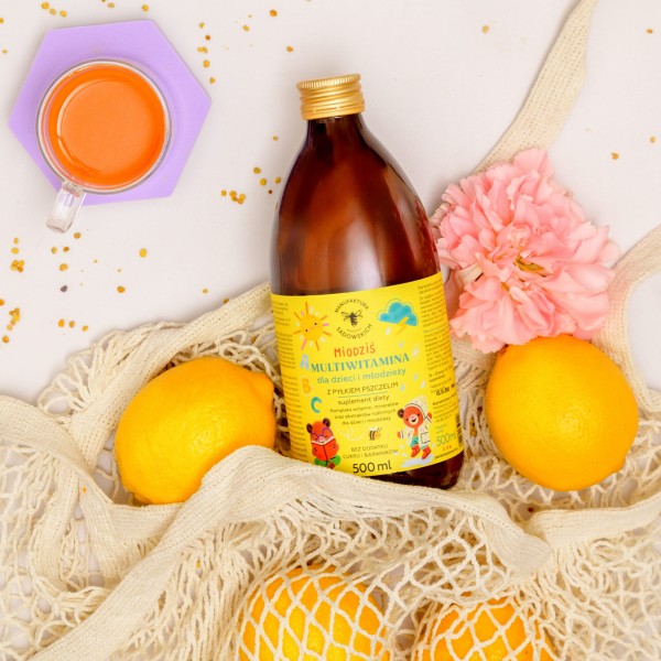 Multiwitamina dla dzieci i młodzieży z pyłkiem pszczelim Miodziś