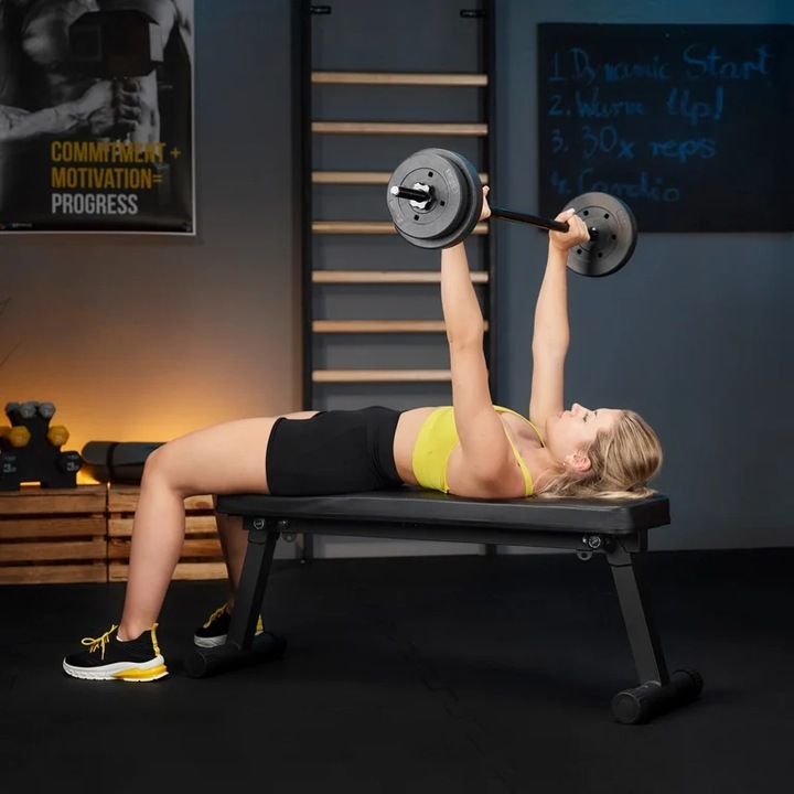 Gryf prosty pełny stalowy sztanga 120 cm 25 mm zaciski Trex Sport