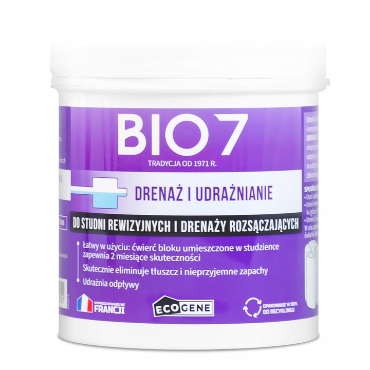 Bio7 UDRAŻNIANIE Oczyszczalni Odblokowanie Drenażu | Bio 7 DRENAŻ na