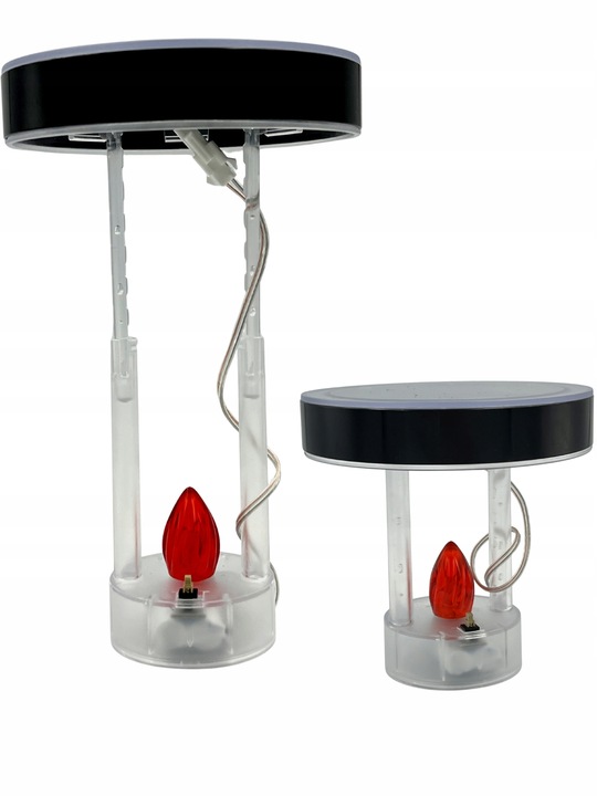 ZNICZ SOLARNY FOTOWOLTAICZNY DUŻY KULA KARBOWANE SZKŁO 24CM !