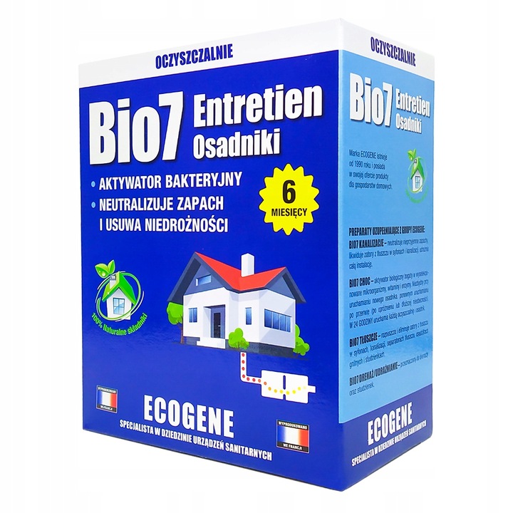 Bio 7 Entretien 480 Osadniki BAKTERIE Bio7 Ecogene AKTYWATOR do SZAMB