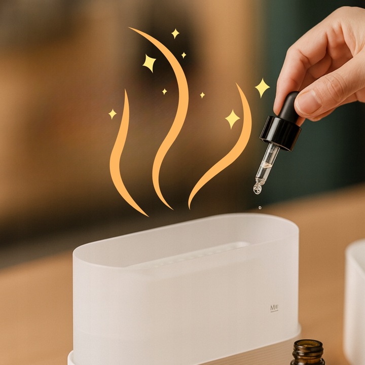 Nawilżacz powietrza Dyfuzor olejków Aromatyzer Z EFEKTEM PŁOMIENIA