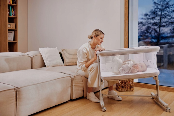 Łóżeczko dostawne dziecięce + kojec Lionelo Aurora + Otulacz bambusowy