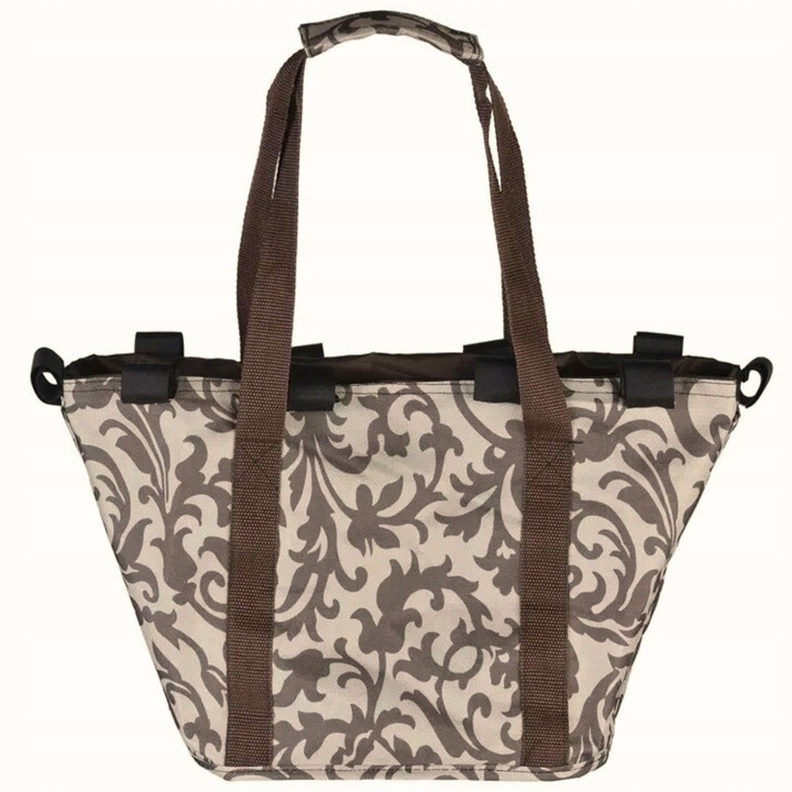 KOSZ ROWEROWY PRZEDNI KOSZYK NA KIEROWNICĘ UCHWYT TORBA SAKWA BRĄZOWY