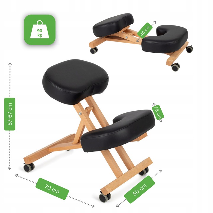 KLĘKOSIAD KRZESŁO ERGONOMICZNE REGULOWANE FOTEL BIUROWY HABYS