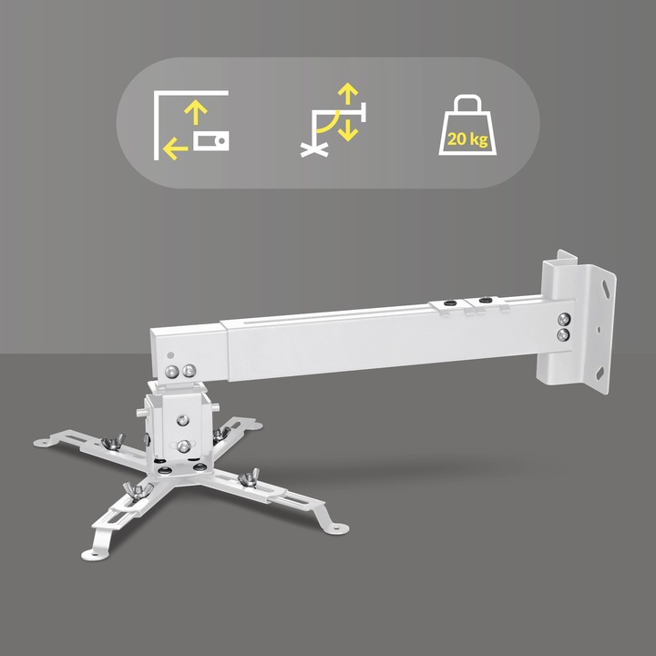 UCHWYT OBROTOWY do projektora Sufitowy Ścienny dł do 65 cm UNIWERSALNY
