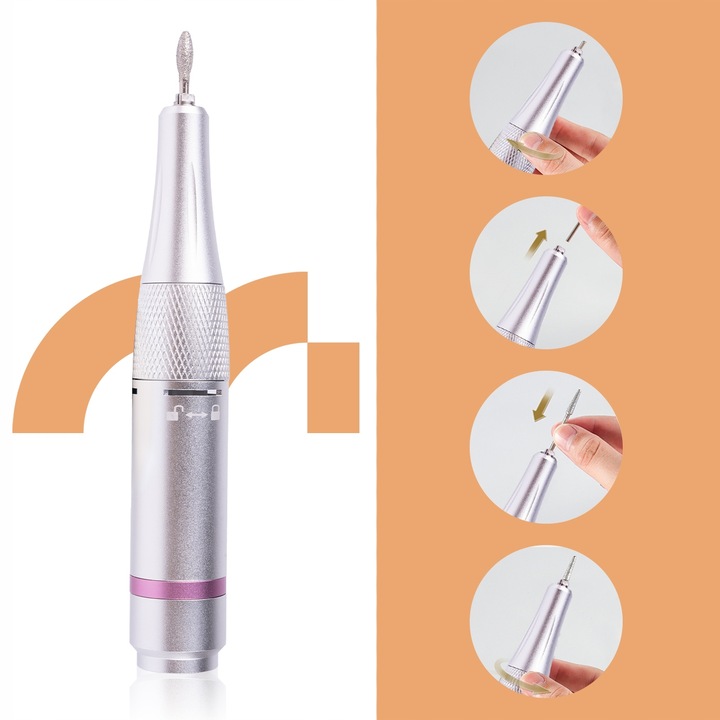 BEZPRZEWODOWA FREZARKA DO PAZNOKCI MANICURE PEDICURE ZE STACJĄ 50W + FREZY