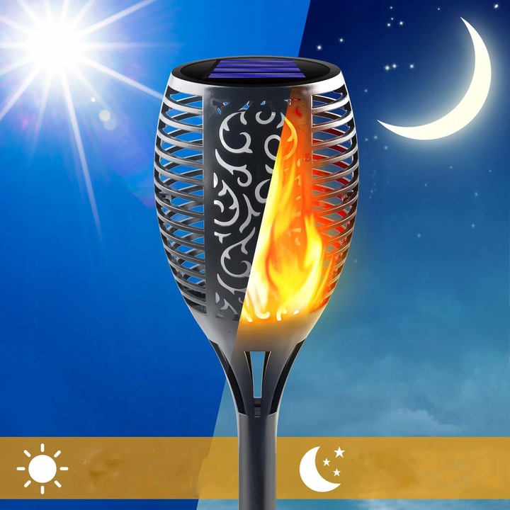 LAMPA SOLARNA POCHODNIA LAMPKI SOLARNE DO OGRODU OGRODOWE LED 4 SZTUKI