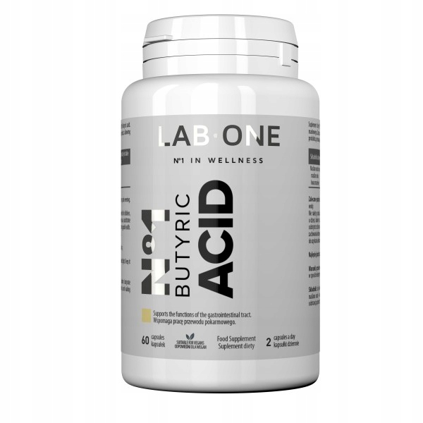 LAB ONE BUTYRIC ACID MAŚLAN SODU trawienie jelita IBS 60 kaps kwas masłowy