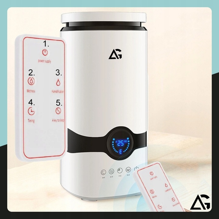 NAWILŻACZ POWIETRZA JONIZATOR AROMATERAPIA DYFUZOR TIMER PILOT + 12x