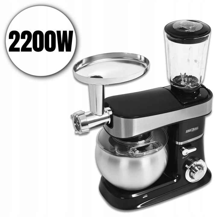 ROBOT PLANETARNY KUCHENNY MIKSER Z MISĄ BLENDER SZKLANY I MASZYNKA DO