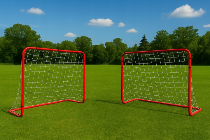 2x BRAMKA PIŁKARSKA ZESTAW DO PIŁKI NOŻNEJ SKŁADANE OGRODOWE 182x122 ZESTAW