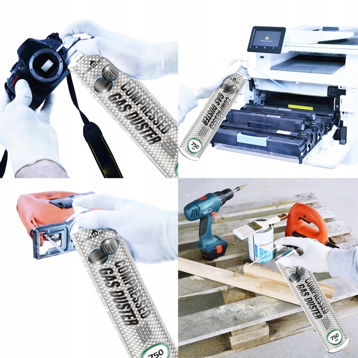 4x AABCOOLING SPRĘŻONE-POWIETRZE 750ml RURKA-15cm