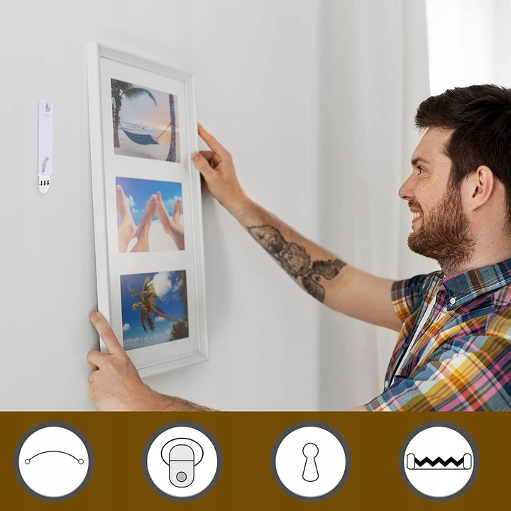 Haczyk Samoprzylepny Klejący Gwóźdź Na OBRAZ 10szt