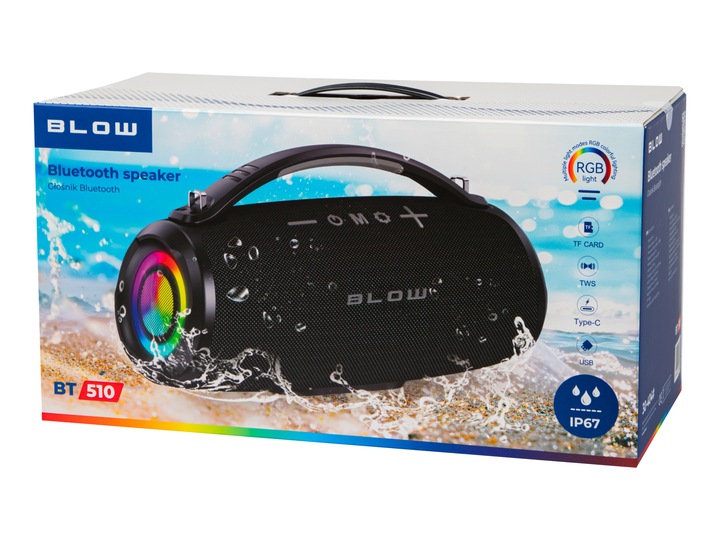 GŁOŚNIK BLUETOOTH PRZENOŚNY BEZPRZEWODOWY SD FM USB AUX MOBILNY RADIO