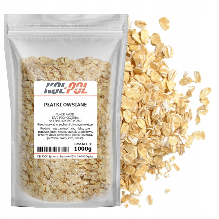 PŁATKI OWSIANE 5kg Naturalne śniadanie zdrowe dieta wysoka jakość Kol-Pol