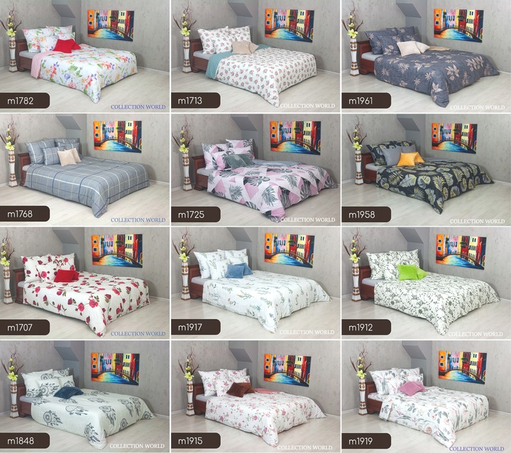 Pościel ELWAY 200x220 Bawełna Satynowa NOWE WZORY miękka dwustronna