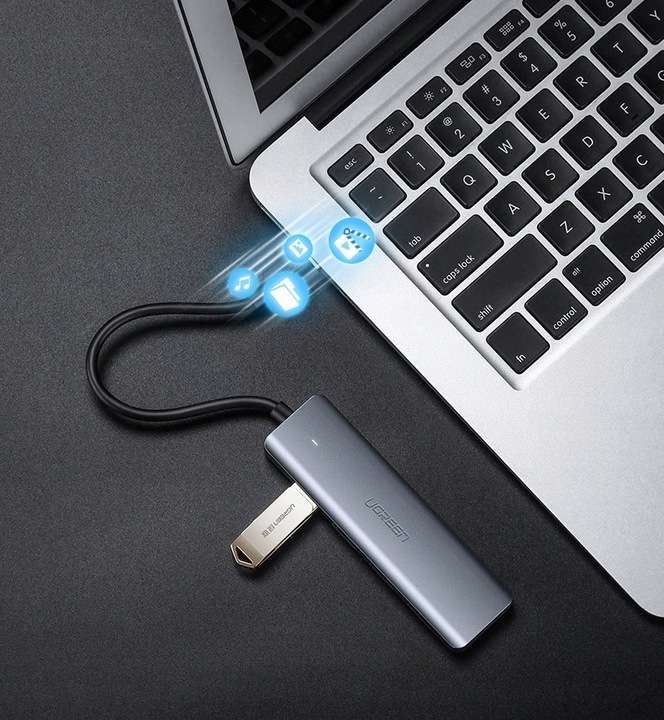 UGREEN HUB ROZDZIELACZ ADAPTER USB-C TYP-C NA 4x USB 3.0 TRANSFER DO 5 Gbps