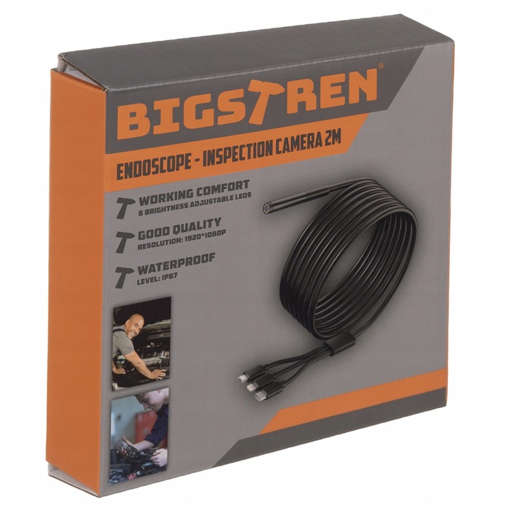 KAMERA INSPEKCYJNA ENDOSKOP DO TELEFONU 2M WIFI USB ENDOSKOPOWA ANDROID IOS