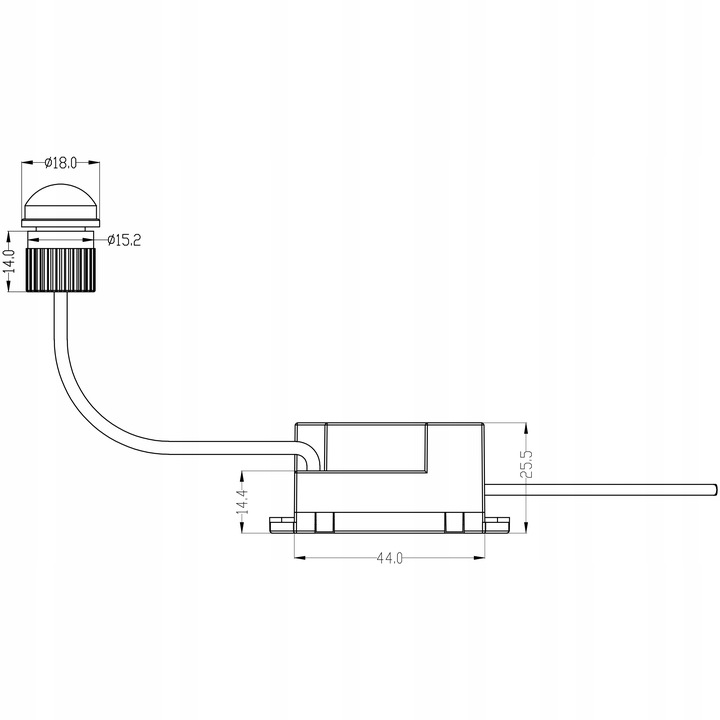 Czujnik RUCHU zmierzchu LED sensor PIR z kablem na podczerwień