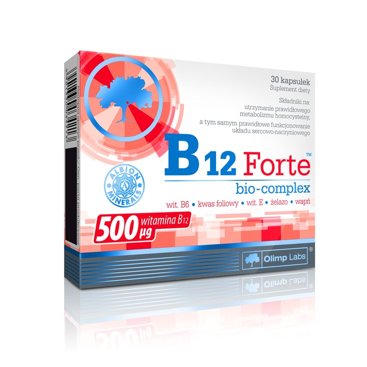 OLIMP B12 FORTE BIO-COMPLEX 3X30kaps WITAMINY MINERAŁY WAPŃ ŻELAZO