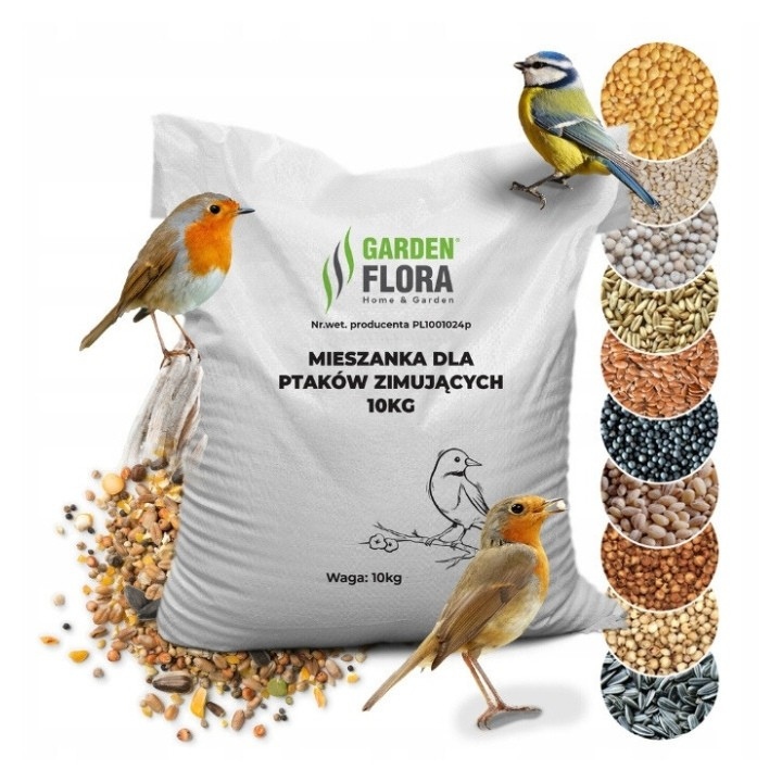 KARMA DLA PTAKÓW DZIKICH ZIMUJĄCYCH POKARM ZIARNO IDEALNY DO KARMNIKA 10KG