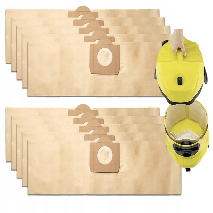 10x WORKI DO ODKURZACZA SZARE KARCHER WD3 200 MV3 MEGA WYTRZYMAŁE