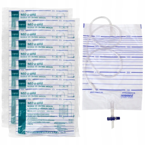 Worek Medyczny Do Zbiórki Moczu Sterylny Z Zaworem T 2L 90cm 30 Sztuk Zarys