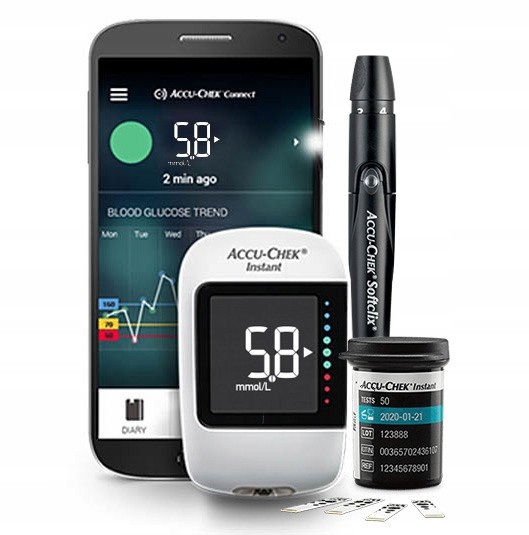 Glukometr Accu-Chek Instant mmol/l NOWY zestaw paski nakłuwacz