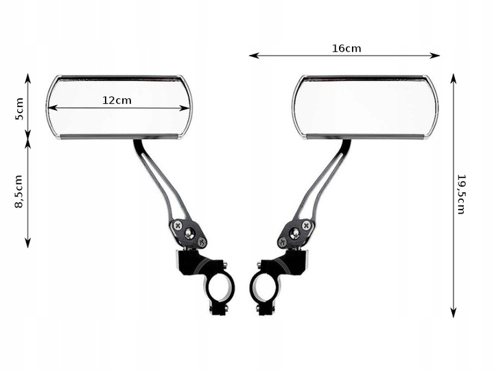 LUSTERKA ROWEROWE 2 szt. Zestaw Rower KIEROWNICĘ
