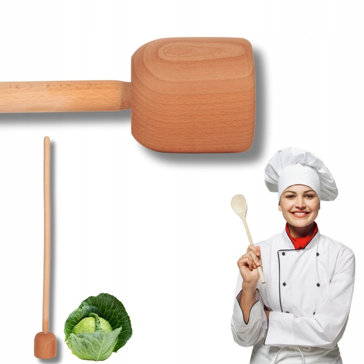 Tłuczek do ubijania kapusty drewniany ubijak duży bukowy XXL 98 cm x 10 cm