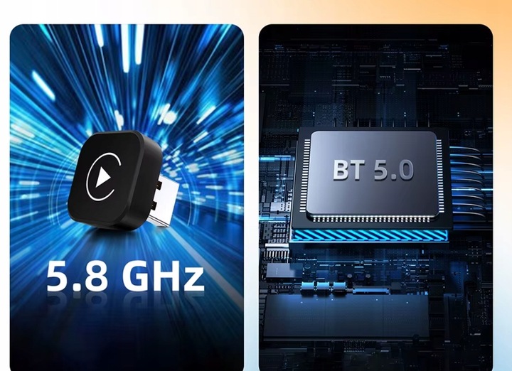 Bezprzewodowy Adapter Mini USB CarPlay do iPhone iOS ANDROID AUTO