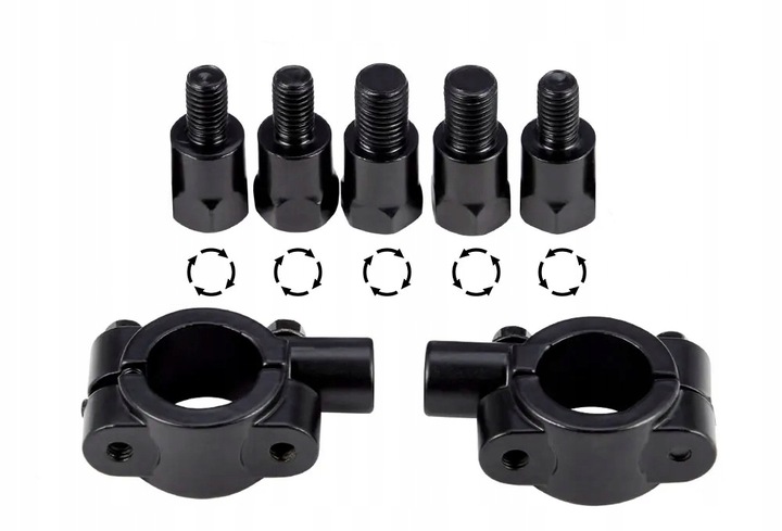 2 X UCHWYT MOCOWANIE LUSTERKA OBEJMA M10 M8 REDUKCJE SKUTERA MOTOCYKLA QUAD