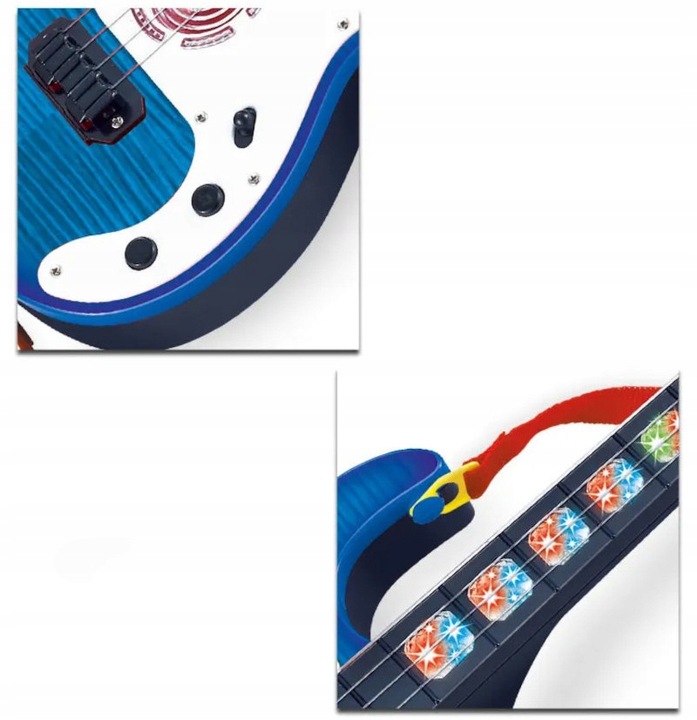 GITARA ROCKOWA DLA DZIECI ŚWIECI GRA INSTRUMENT DŹWIĘK