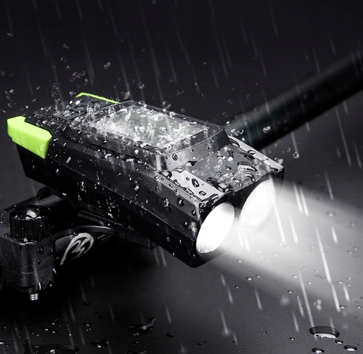 LAMPKA ROWEROWA LICZNIK BEZPRZEWODOWY KLAKSON 3w1 Zestaw